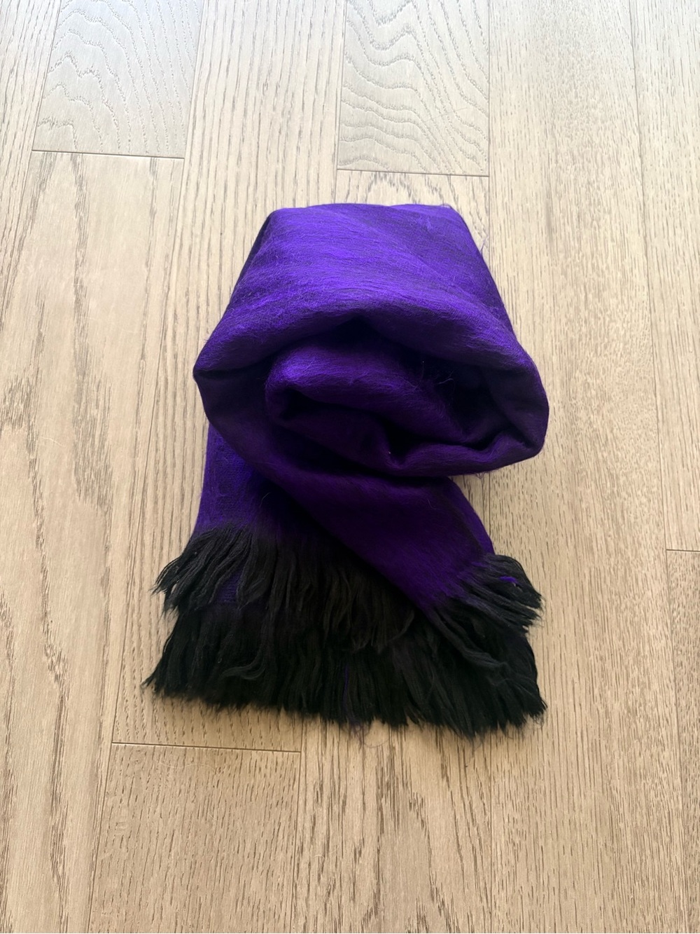 Purple and Black Fringe Scarf